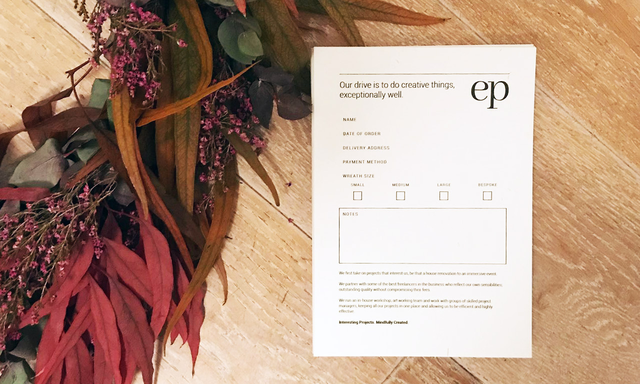 EP Studios Simple Leaflet Design with wreath