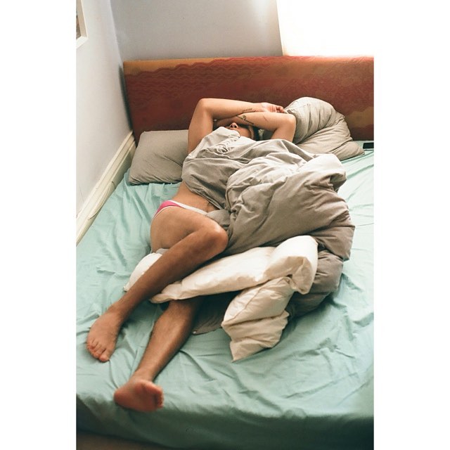 Man lying in bed